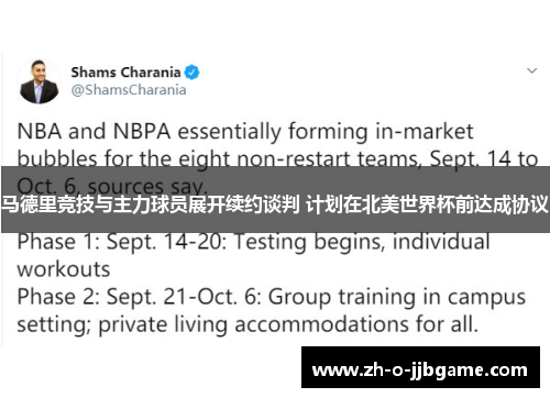 马德里竞技与主力球员展开续约谈判 计划在北美世界杯前达成协议